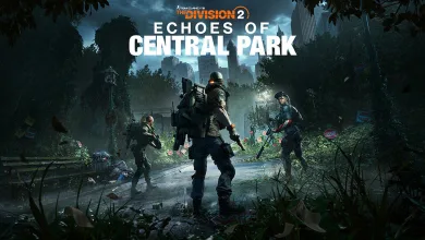 Agents explore a dark, overgrown park in The Division 2: Echoes of Central Park.