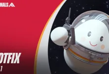 THE FINALS Hotfix 11.4.1 artwork showing a cartoon astronaut floating against a starry background