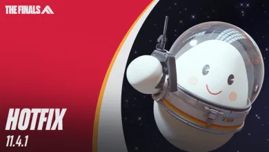 THE FINALS Hotfix 11.4.1 artwork showing a cartoon astronaut floating against a starry background