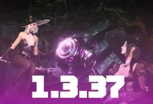 The First Descendant characters beside a glowing device with Patch 1.3.37 text