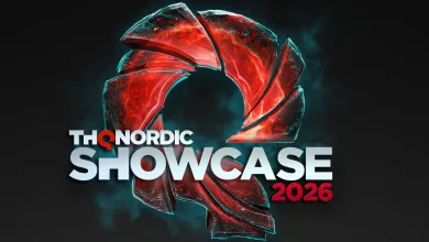Red THQ Nordic emblem above the words “THQ Nordic Showcase 2026”