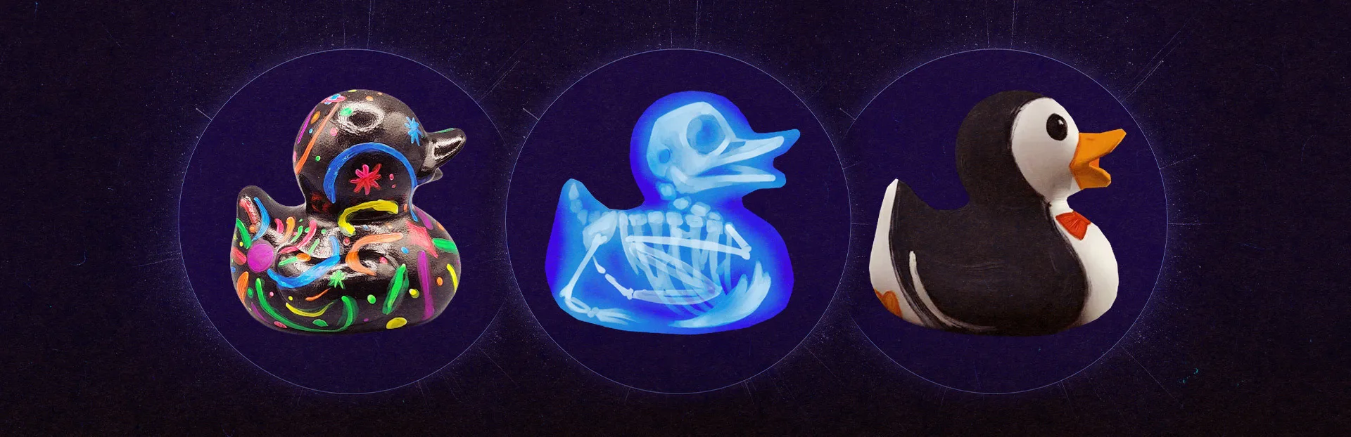 Three Rubber Duck designs