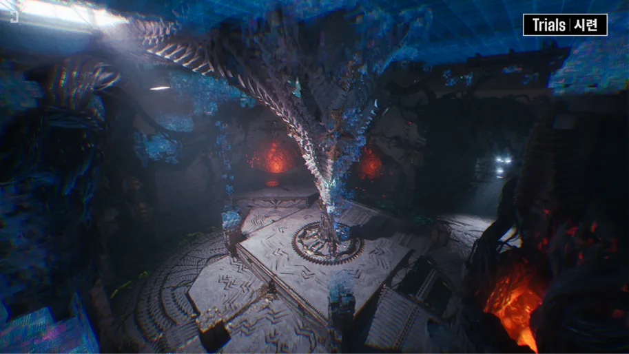 Trials activity area with a large creature
