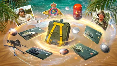 War Thunder Military Survival Kit surrounded by vehicle cards, weapons, decorations, and other rewards