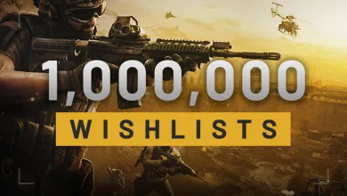 Military shooter artwork showing a soldier and helicopters beneath large text reading “1,000,000 WISHLISTS.”