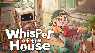 Whisper of the House character organizing a room filled with furniture and household objects