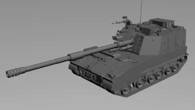 Work-in-progress render of the Chinese PLZ45 self-propelled gun