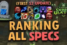 World of Warcraft Midnight Season 2 graphic showing class icons and the words “Ranking All Specs”