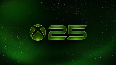 Xbox 25th-anniversary logo on a green starry background