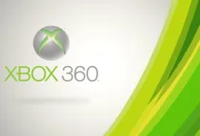 Xbox 360 logo beside sweeping green ribbons
