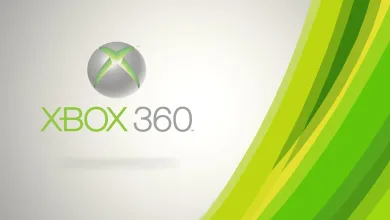 Xbox 360 logo beside sweeping green ribbons
