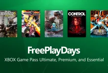 Xbox Free Play Days graphic showing Call of Duty: Modern Warfare 4, Naruto to Boruto: Shinobi Striker, ARK: Survival Ascended, Control Ultimate Edition, and Fatal Fury: City of the
