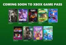Xbox Game Pass lineup graphic showing ten upcoming games