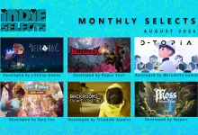 Xbox Indie Selects Monthly Selects graphic showing six featured games for August 2026, including Deer & Boy, Hell Clock, D-topia, Cozy Grove: Camp Spirit, Backrooms: Escape Togethe