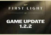 007 First Light title card announcing Game Update 1.2.2