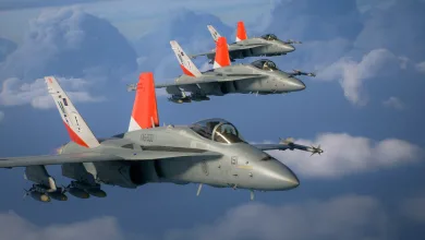 Several fighter aircraft fly in formation against a cloudy sky in Ace Combat 8: Wings of Theve.