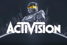 Activision logo above an armored Halo Spartan.