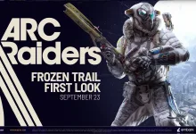 Official ARC Raiders graphic showing an armored Raider beside the text Frozen Trail First Look and September 23.
