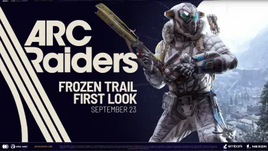 Official ARC Raiders graphic showing an armored Raider beside the text Frozen Trail First Look and September 23.