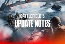 Battlefield 6 Update Notes graphic for version 1.4.3.5 over a scene of soldiers and vehicles in combat