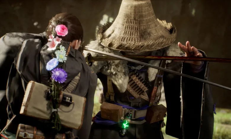 A warrior with a straw hat faces another warrior in a Beast of Reincarnation cutscene.