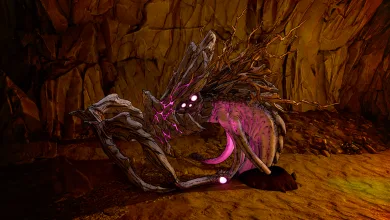 Sludgemaw, the Borderlands 4 weekly Big Encore Boss, crouches inside a cavern