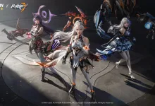 Several Honkai Impact 3rd-inspired characters stand together in Call of Duty: Mobile Season 8 artwork