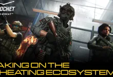 Three armed Call of Duty operators representing the RICOCHET anti-cheat team, with RICOCHET branding in the upper left