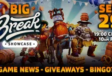 Deep Rock Galactic miners appear beneath Big Break Showcase artwork with the September 29 event date and broadcast times.