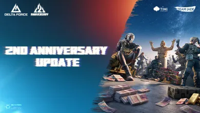 Delta Force operators gathered beside reward crates in 2nd anniversary update artwork