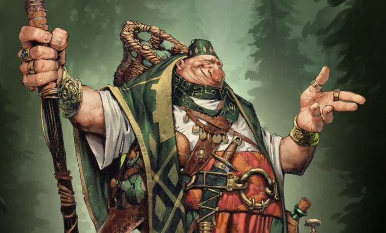 Dota 2 7.41f artwork showing a staff-wielding fantasy hero in a forest setting