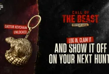 Promotional graphic for Dying Light: The Beast showing the Castor Keychain marked unlocked and ready to claim.