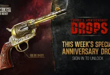 Gold-colored revolver shown as the Goldie Shots reward in Dying Light: The Beast's Crane's Anniversary Drops