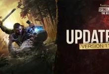 Dying Light: The Beast Update Version 1.7 artwork showing a survivor fighting a creature in a forest beside the anniversary update graphic