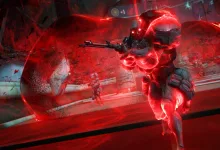 Entropic Eximus enemies surrounded by red energy in a Zariman mission