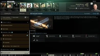 Escape from Tarkov task interface showing a Skier daily with no visible objectives.