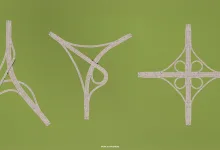 Three highway interchange prototypes displayed from above for Euro Truck Simulator 2's Soul of Anatolia expansion