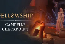 Fellowship Campfire Checkpoint title card showing a campfire and fantasy characters