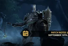 An armored For Honor knight stands in a dark battlefield scene beside a patch-notes graphic dated September 10th, 2026.