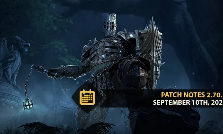 An armored For Honor knight stands in a dark battlefield scene beside a patch-notes graphic dated September 10th, 2026.