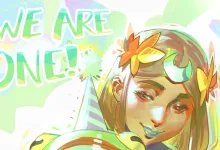 Hades II first anniversary artwork showing Melinoë beneath the words “WE ARE ONE!”