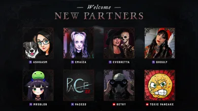 Hunt: Showdown 1896 announcement graphic introducing eight new partners in a grid of creator portraits.