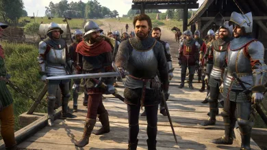 Henry stands among armored soldiers in Kingdom Come: Deliverance II.