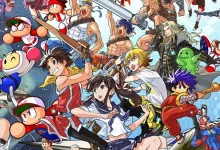 A colorful collage of classic Konami-associated game characters representing the older properties discussed in the trademark filings.