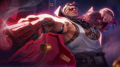 Stylized Marvel Rivals character lunging forward as bullets fly around him.