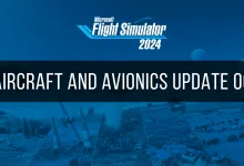 Blue Microsoft Flight Simulator 2024 banner for Aircraft and Avionics Update 06, with a collage of aircraft and simulator scenery.