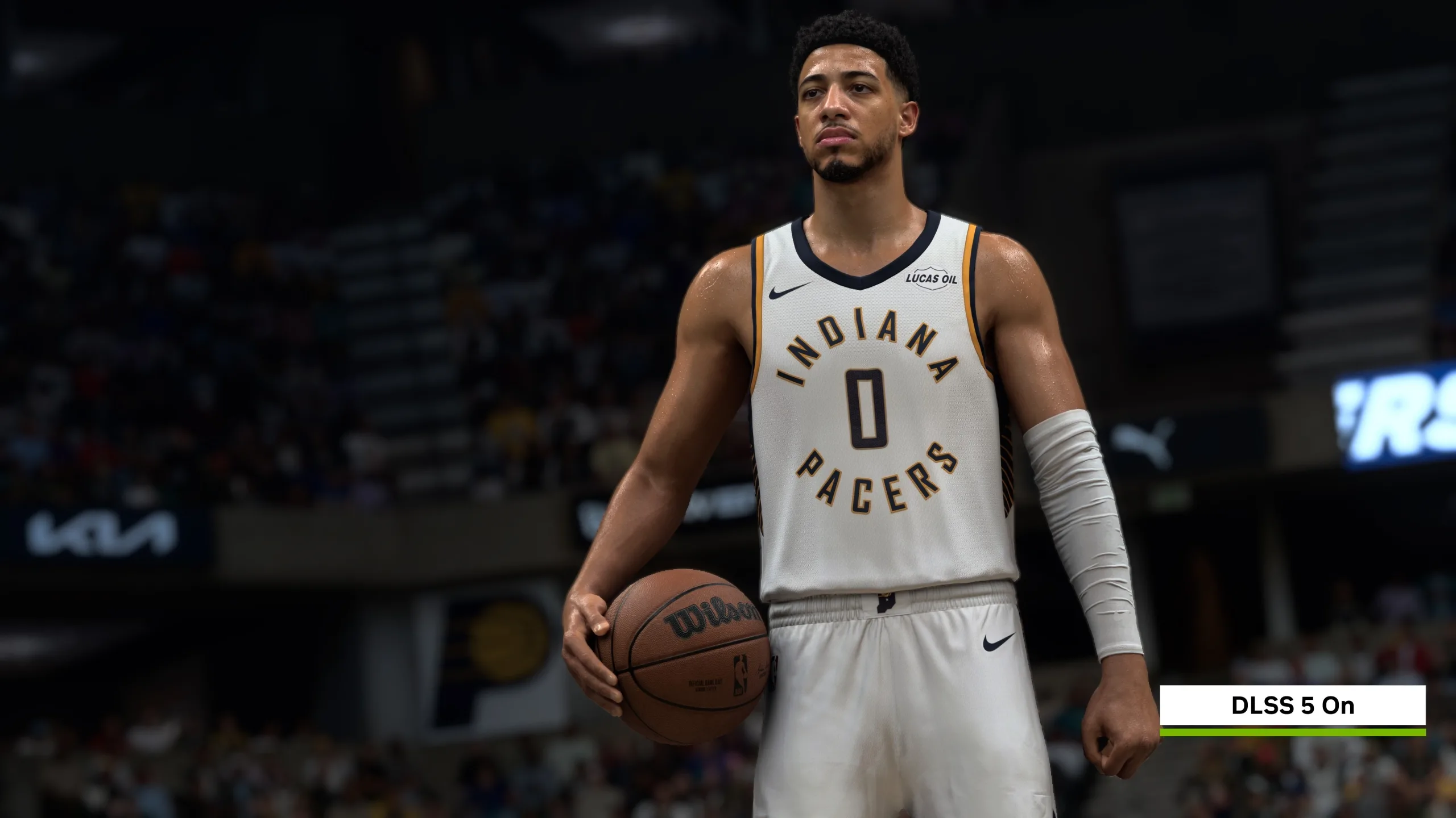 NBA 2K27 player shown with DLSS 5 on