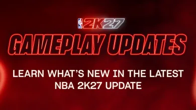 NBA 2K27 graphic announcing gameplay updates and inviting players to learn what's new in the latest update