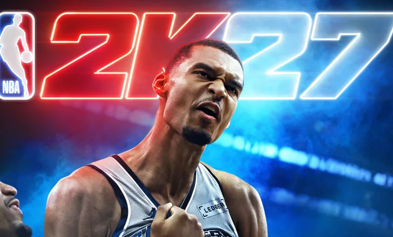 Victor Wembanyama wearing a basketball jersey in NBA 2K27 launch artwork