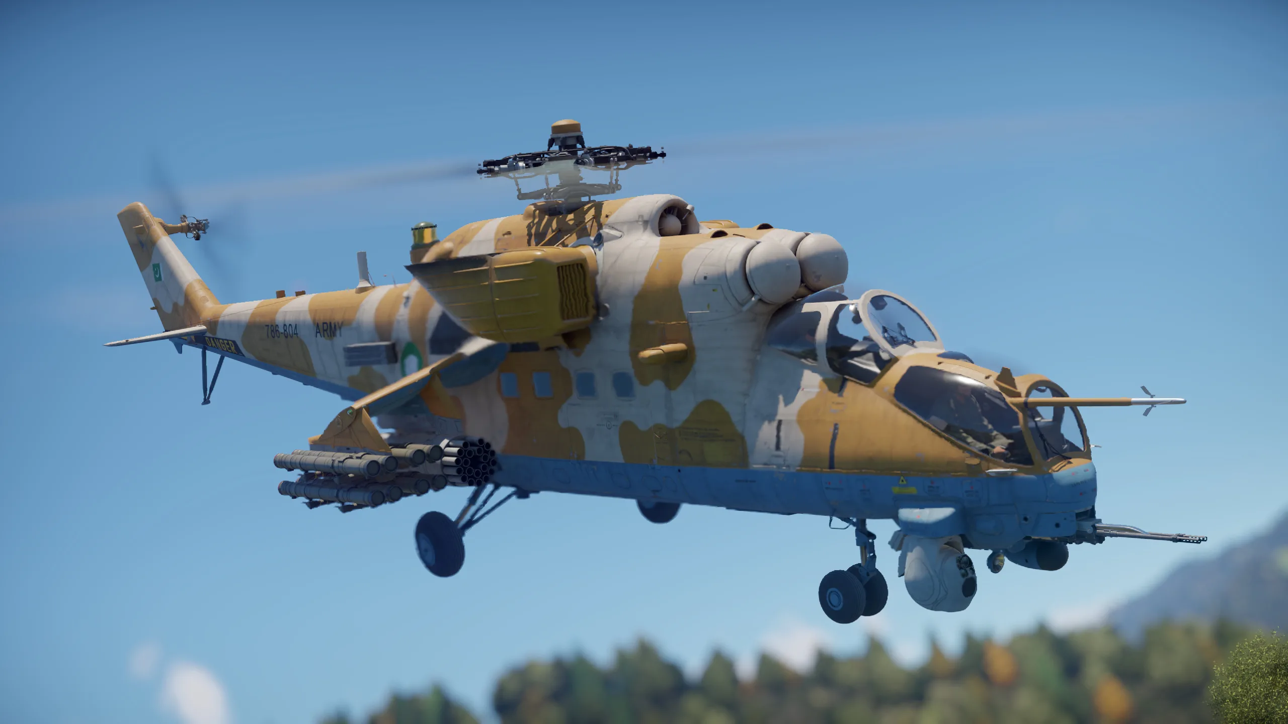 Pakistani Mi-35M helicopter in flight